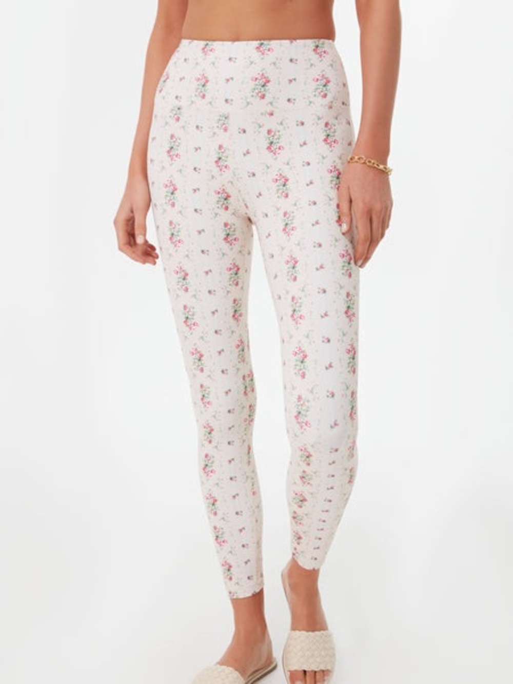LoveShackFancy Jutta Leggings in Graham Cracker Rose Print